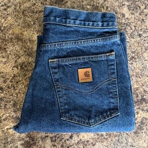 Carhartt Men's Straight Leg Relaxed Fit 5 Pocket Denim Work Jeans Size 30/32